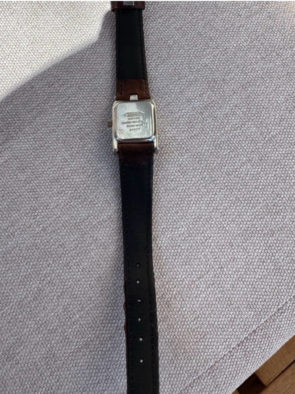 Vintage Coach Swiss Made Rectangular Leather Watch, authentic - Picture 4 of 6